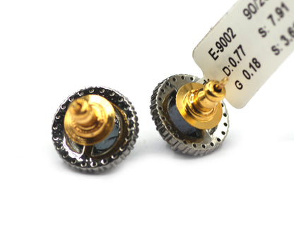 Tourmaline 925 silver Diamond Earring Stud