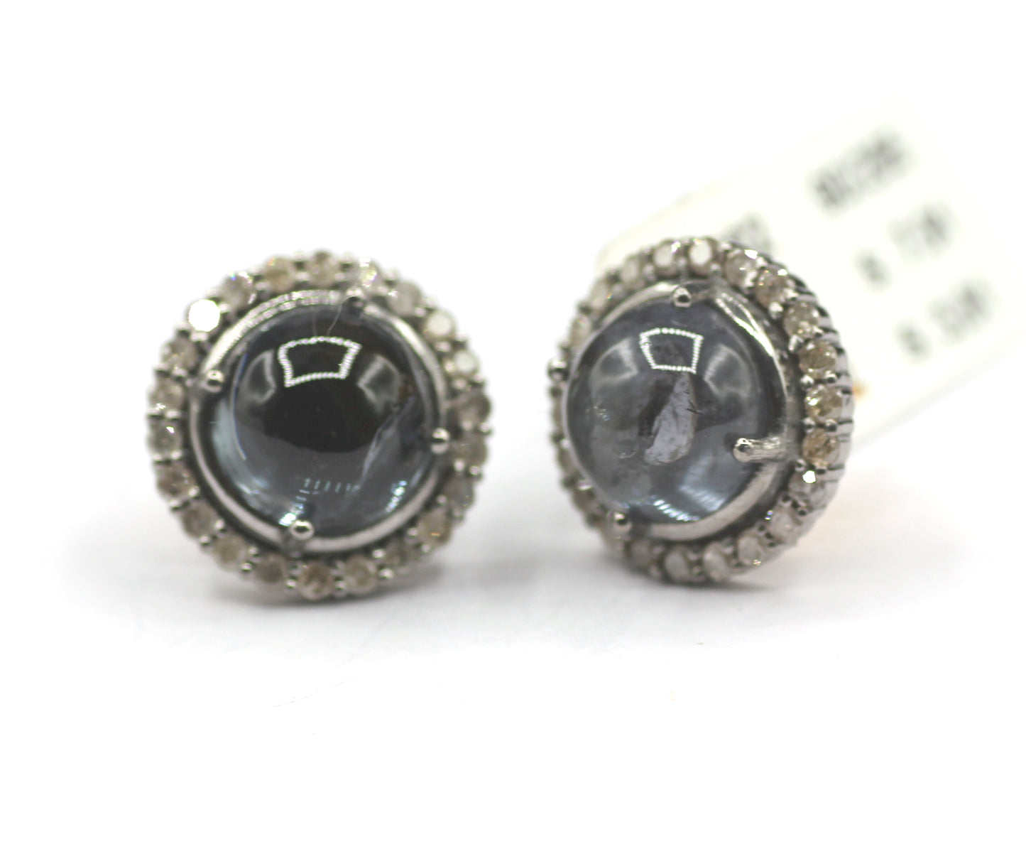 Tourmaline 925 silver Diamond Earring Stud