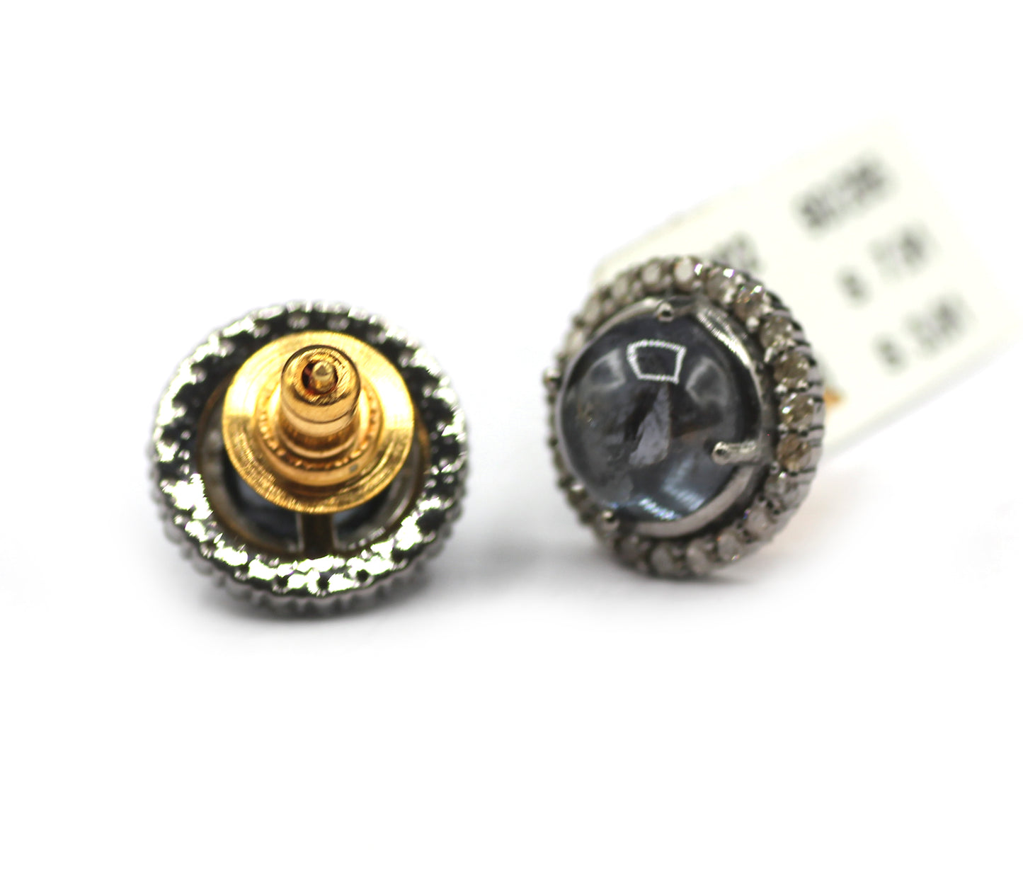Tourmaline 925 silver Diamond Earring Stud