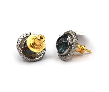 Tourmaline 925 silver Diamond Earring Stud
