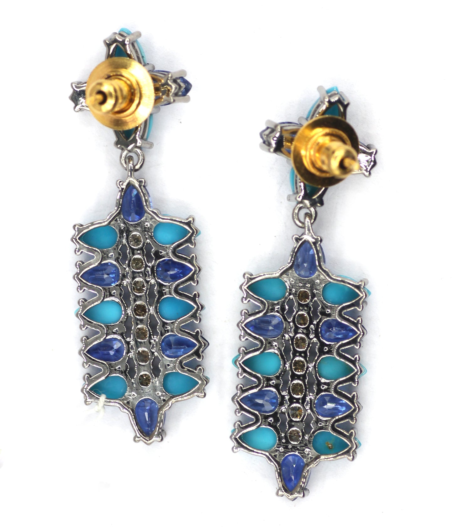 Turquoise 925 silver Diamond Earring