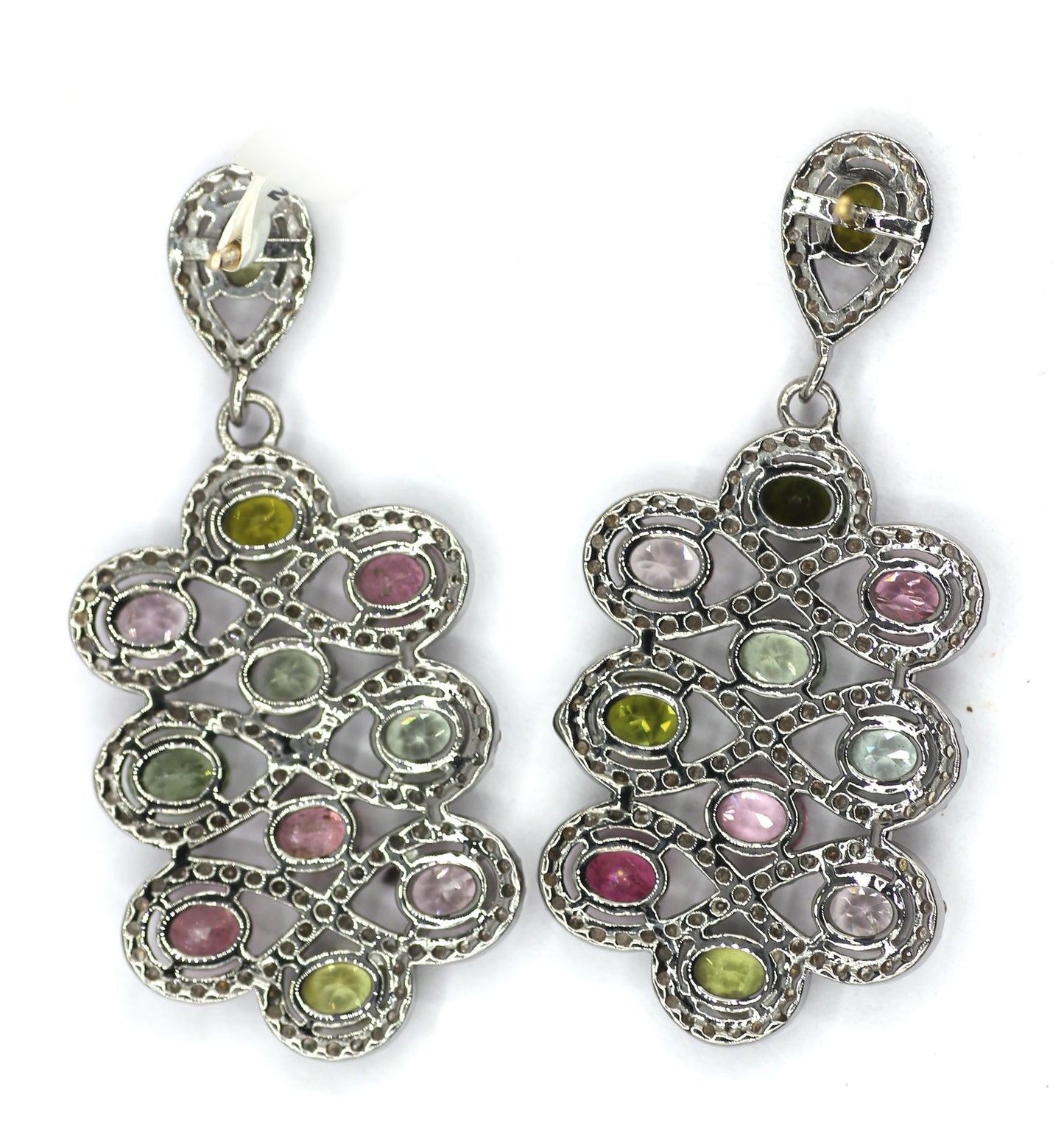 Tourmaline 925 silver Diamond Earring
