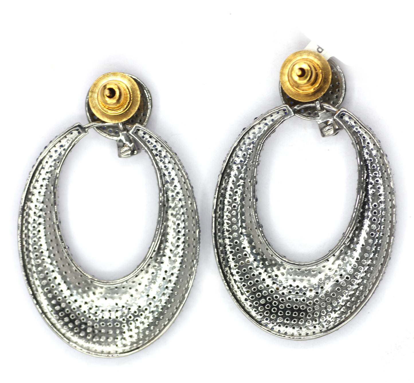 Blue Sapphire 925 silver Diamond Earring