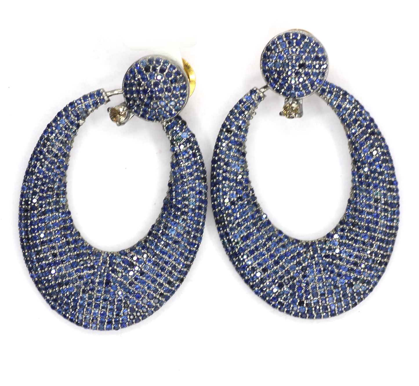 Blue Sapphire 925 silver Diamond Earring