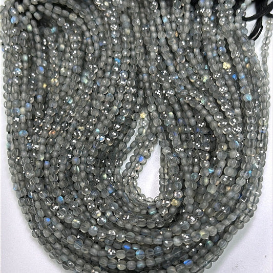 Labradorite Beads Faceted Coin