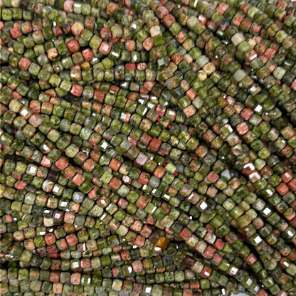 Unakite Faceted Square