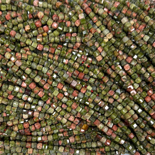 Unakite Faceted Square