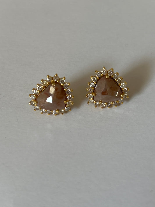 14K Gold and Diamond Earrings