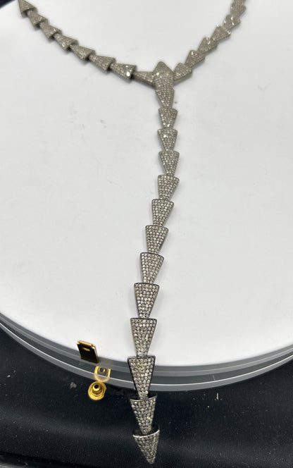 Sterling Silver Designer Diamond Necklace