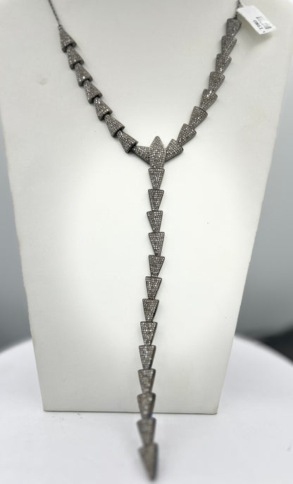 Sterling Silver Designer Diamond Necklace