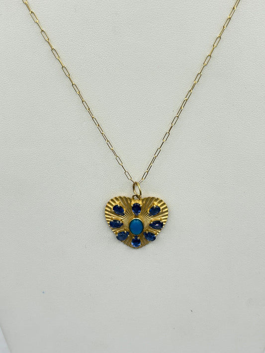 Heart 14k Solid Gold Diamond Pendants