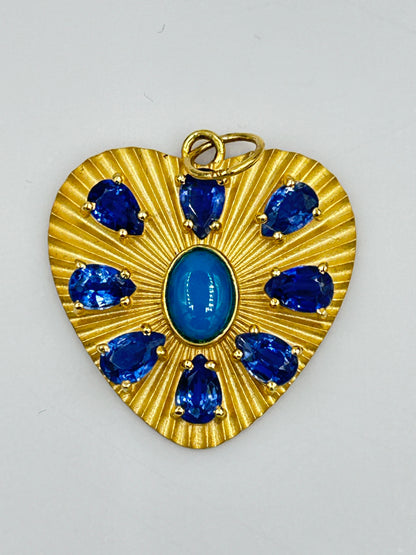Heart 14k Solid Gold Diamond Pendants