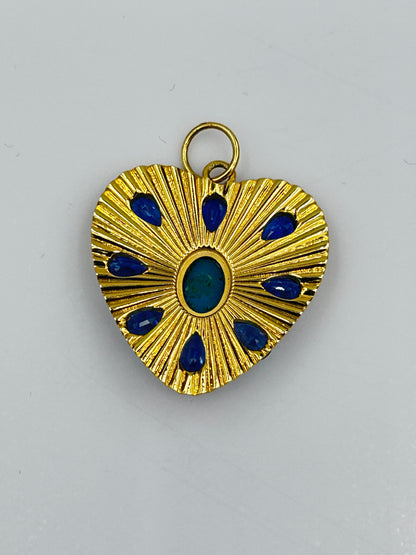 Heart 14k Solid Gold Diamond Pendants