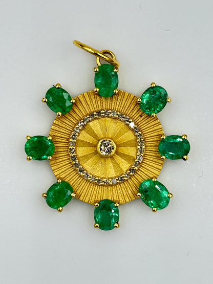 Round 14k Solid Gold Diamond Pendants.