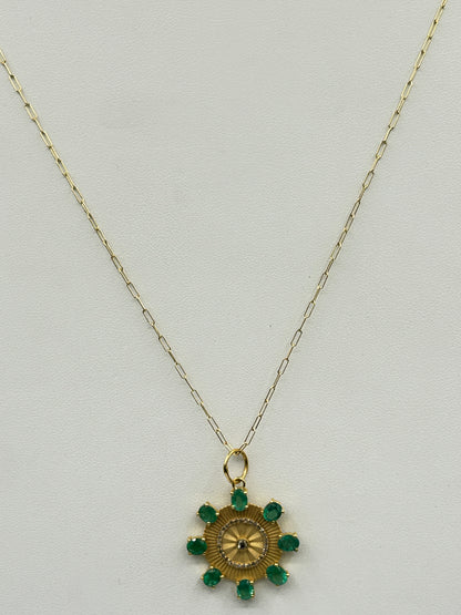 Round 14k Solid Gold Diamond Pendants.