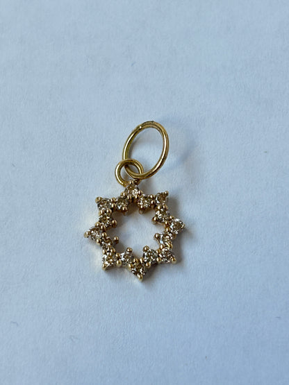 Star 14k Solid Gold Diamond Pendants
