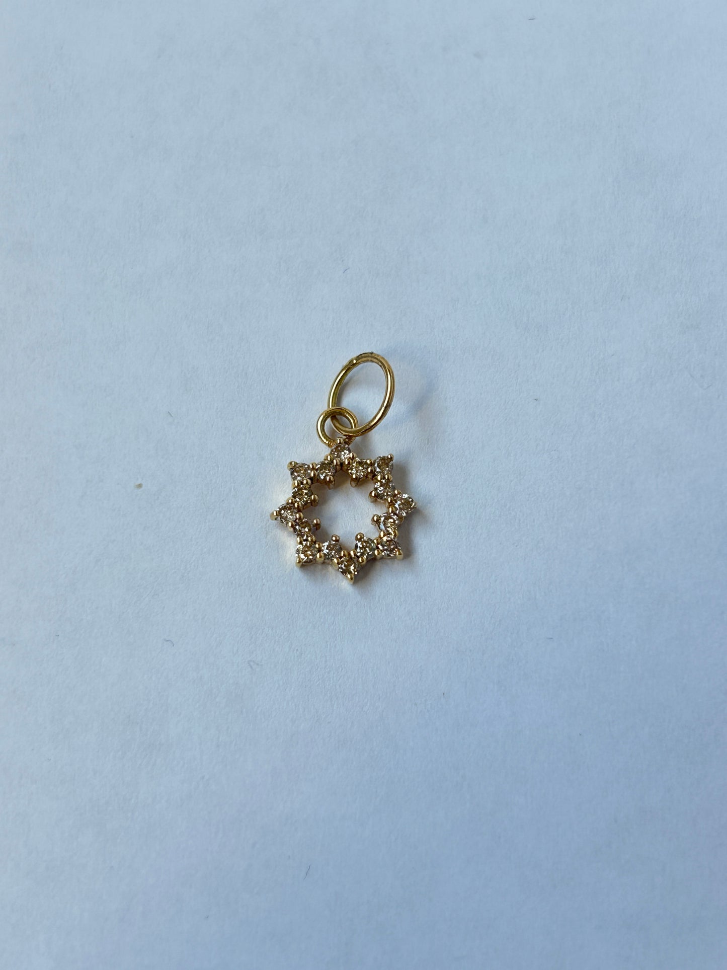 Star 14k Solid Gold Diamond Pendants