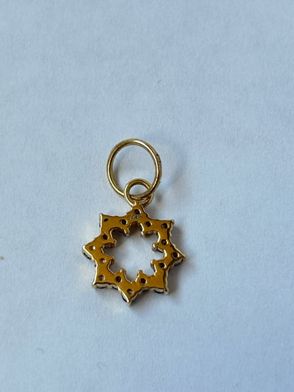 Star 14k Solid Gold Diamond Pendants