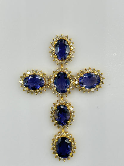 Cross 14k Solid Gold Diamond Pendants