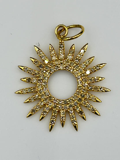 Star 14k Solid Gold Diamond Pendants