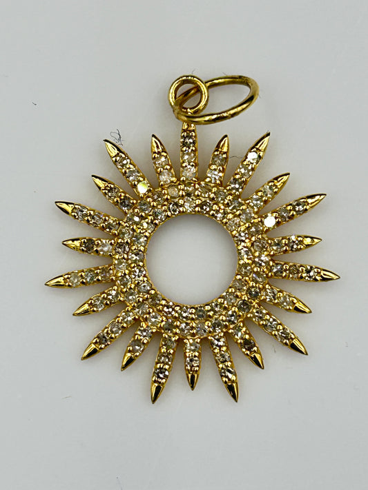 Star 14k Solid Gold Diamond Pendants