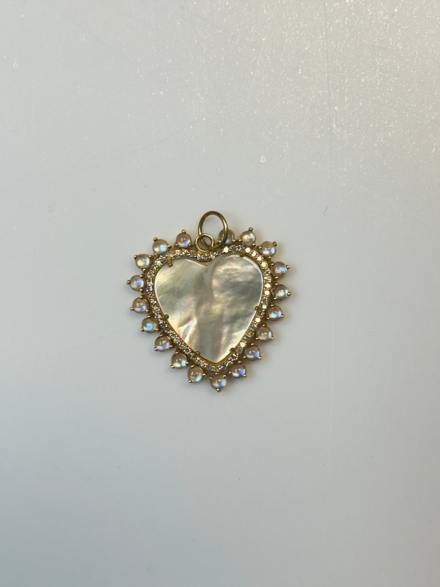 Heart 14k Solid Gold Diamond Pendants