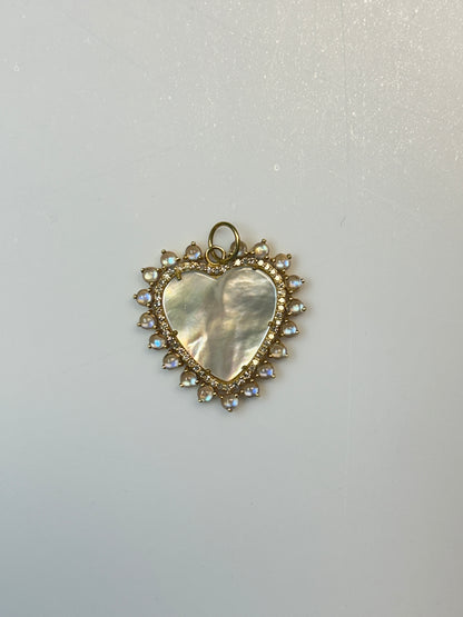 Heart 14k Solid Gold Diamond Pendants
