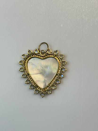Heart 14k Solid Gold Diamond Pendants