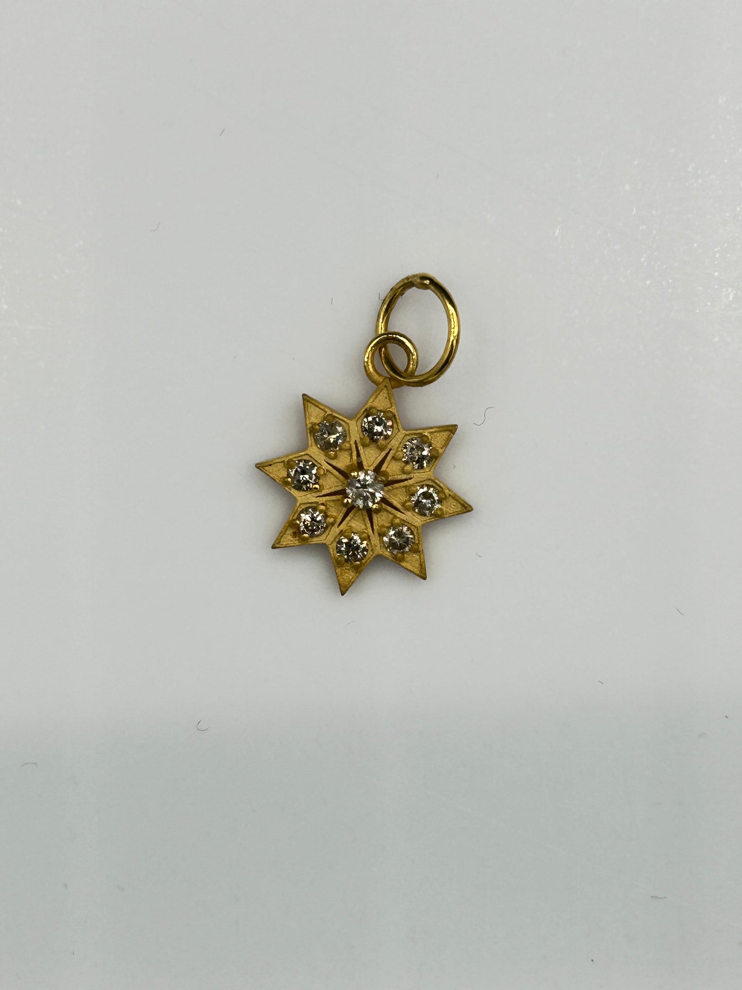 Star 14k Solid Gold Diamond Pendants