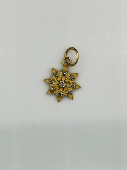 Star 14k Solid Gold Diamond Pendants