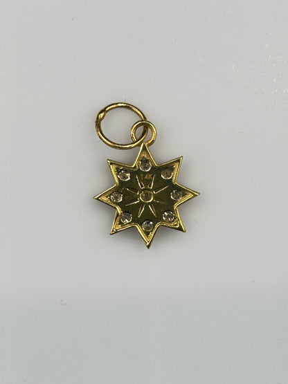 Star 14k Solid Gold Diamond Pendants