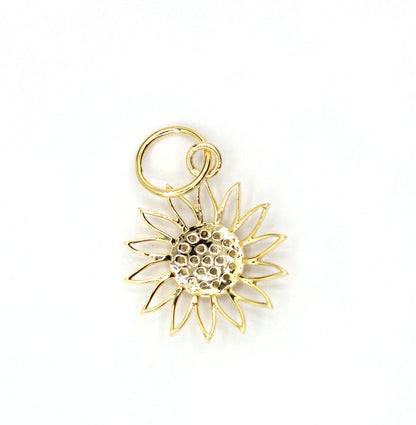 Flower 14k Solid Gold Diamond Pendants.