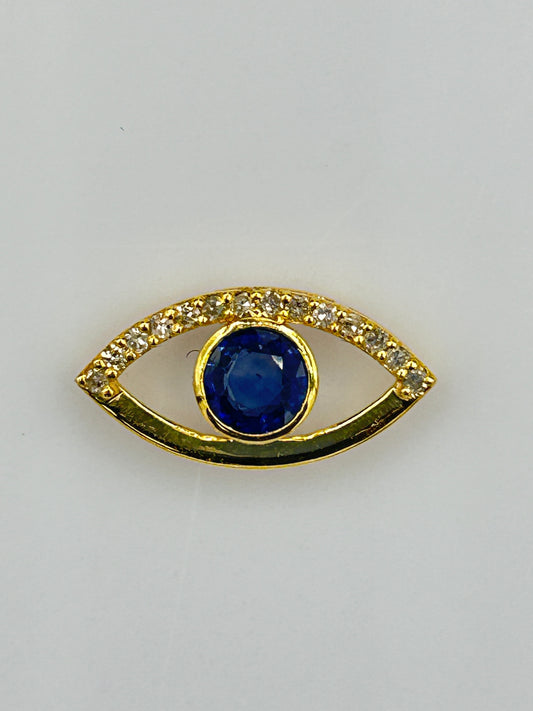 Evil Eye 14k Solid Gold Diamond Pendants