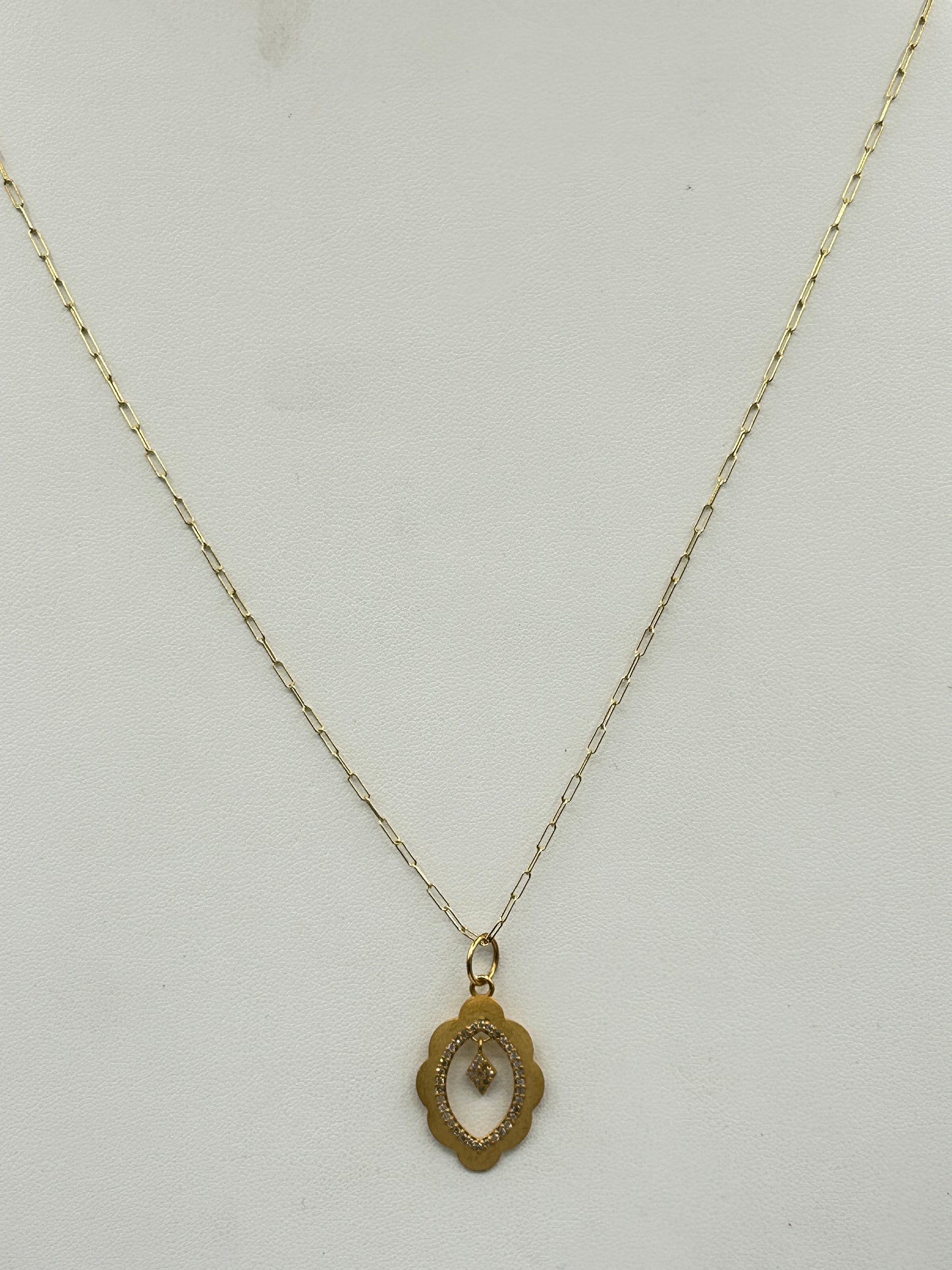 14k Solid Gold Diamond Pendants