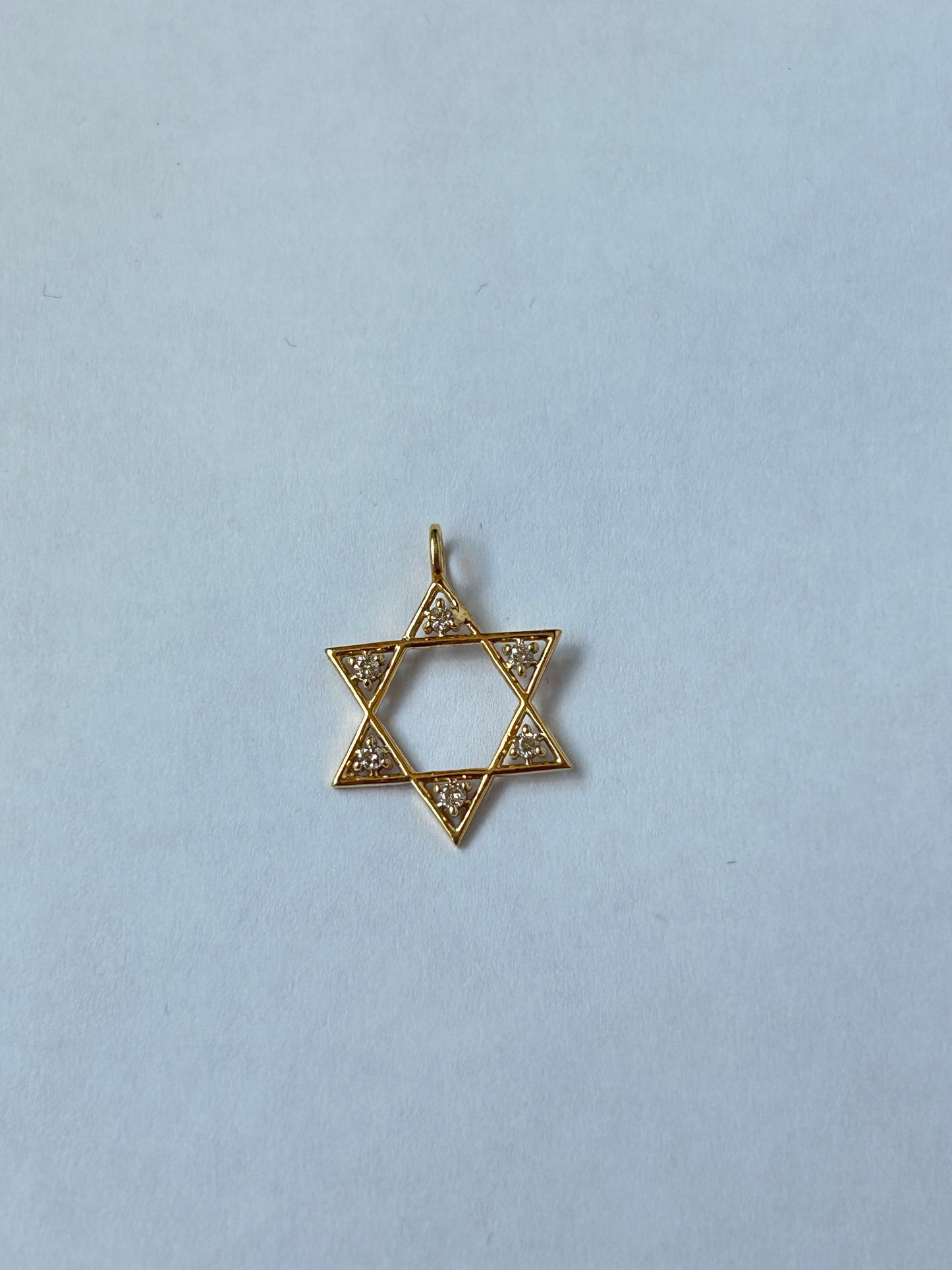 Star 14k Solid Gold Diamond Pendants