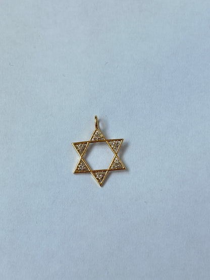 Star 14k Solid Gold Diamond Pendants