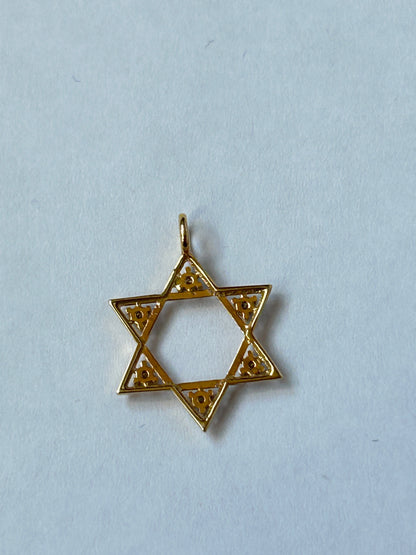 Star 14k Solid Gold Diamond Pendants