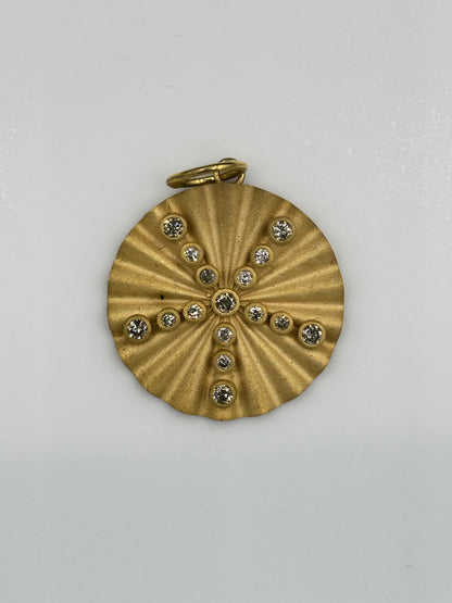 Round 14k Solid Gold Diamond Pendants