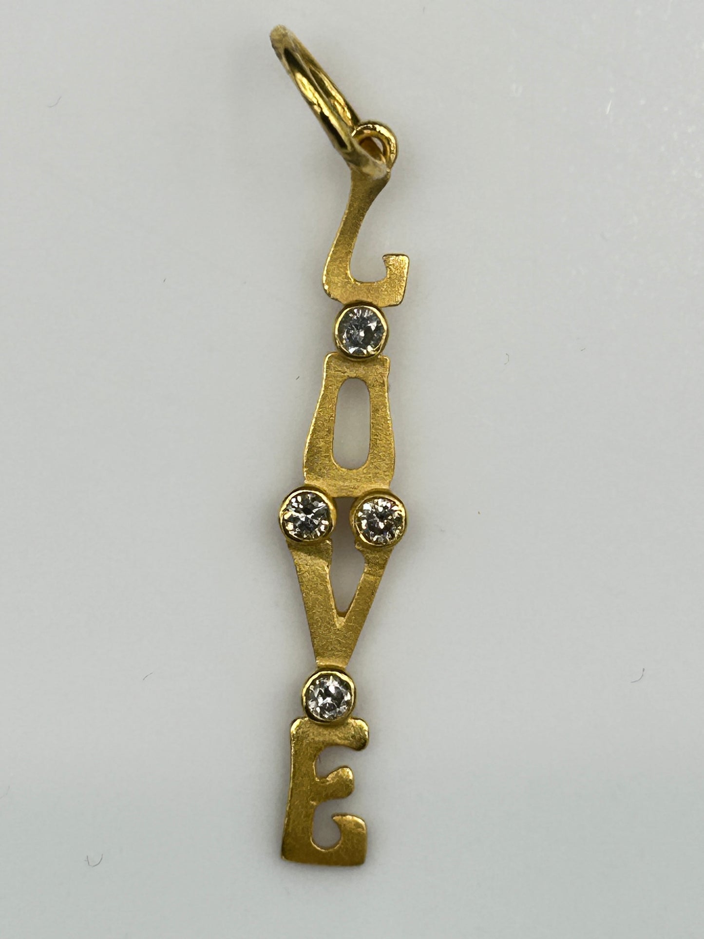 Love 14k Solid Gold Diamond Pendants