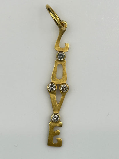 Love 14k Solid Gold Diamond Pendants