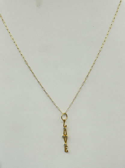 Love 14k Solid Gold Diamond Pendants