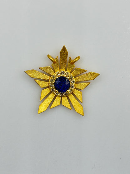 Star 14k Solid Gold Diamond Pendants
