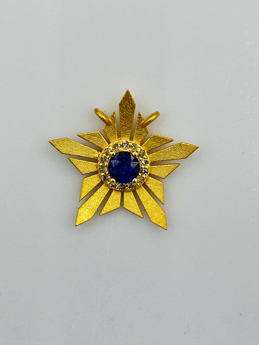 Star 14k Solid Gold Diamond Pendants