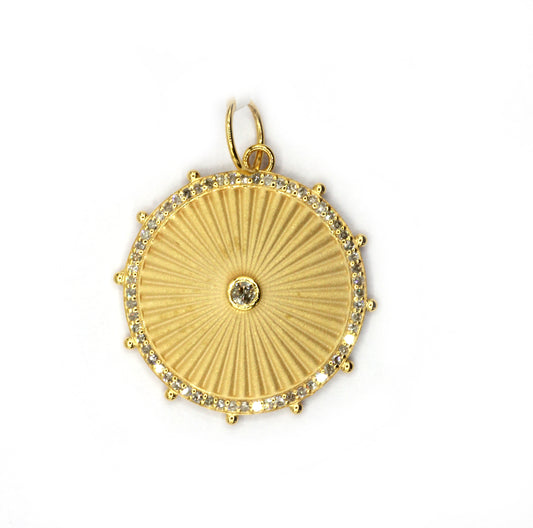 Round 14k Solid Gold Diamond Pendants.
