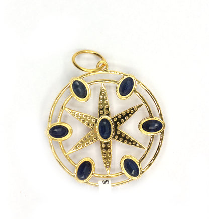 Round 14k Solid Gold Diamond Pendants.