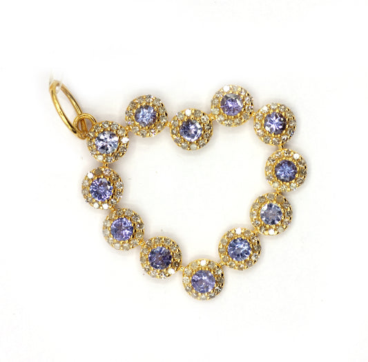 Heart 14k Solid Gold Diamond Pendants.