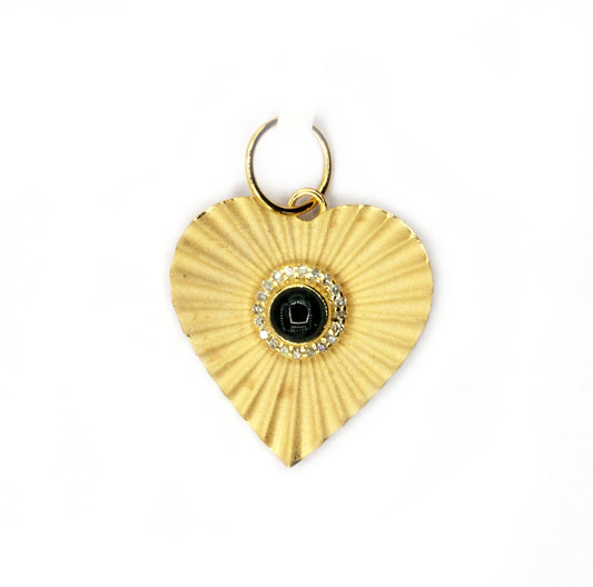 Heart 14k Solid Gold Diamond Pendants.