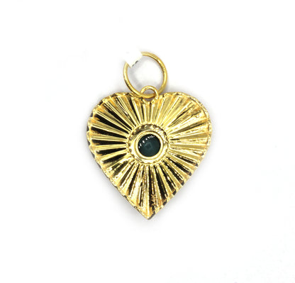 Heart 14k Solid Gold Diamond Pendants.