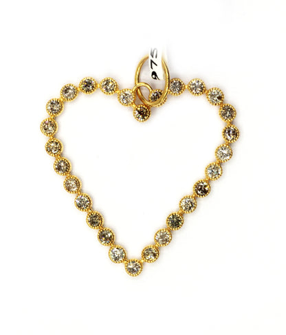 Heart 14k Solid Gold Diamond Pendants.