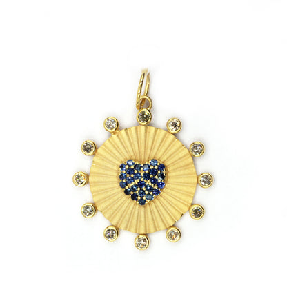 Heart 14k Solid Gold Diamond Pendants.
